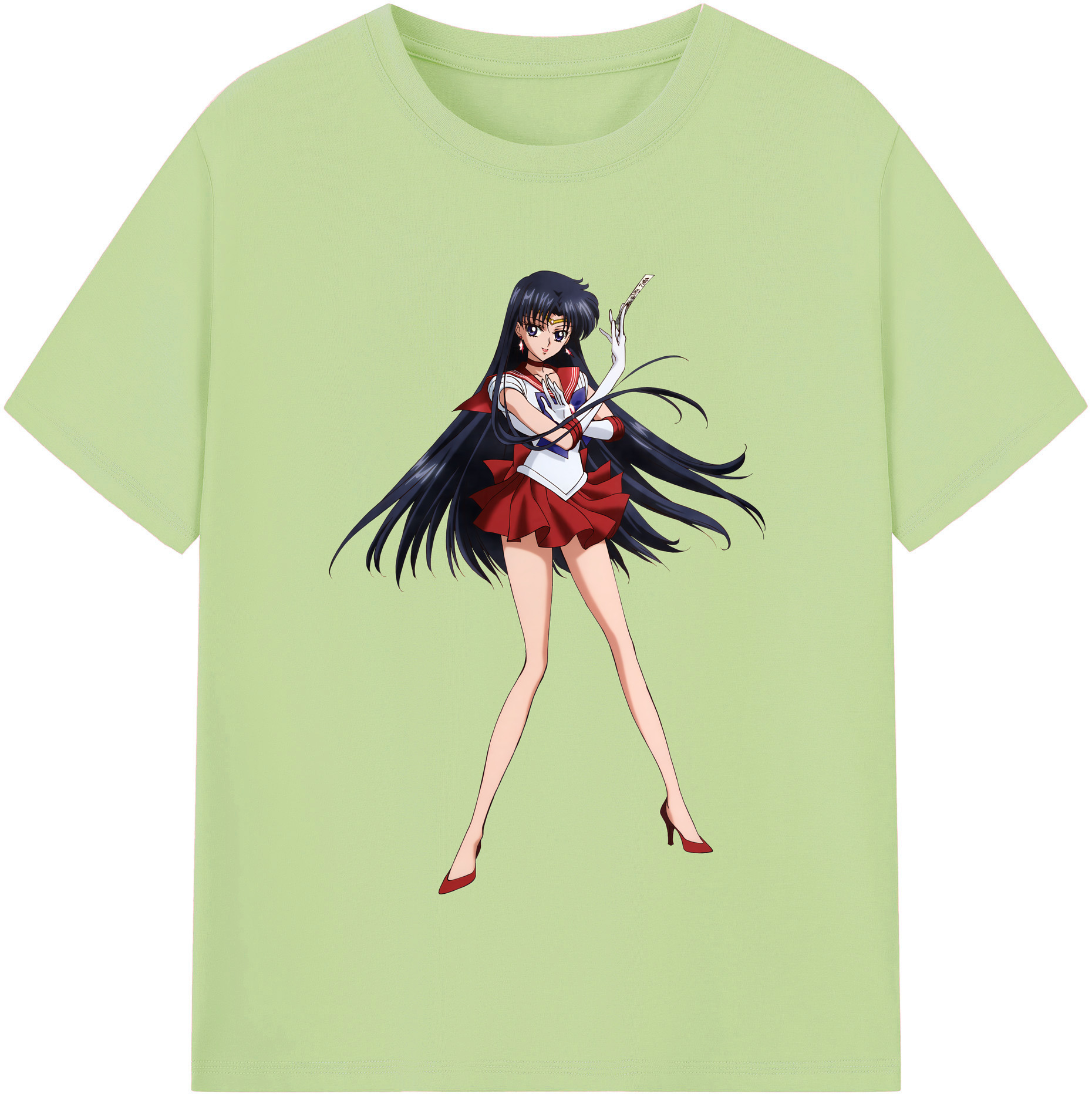 （画像用） 美少女戦士セーラームーン 火野レイ ひの レイ Sailor Moon Hino Rei （セーラーマーズ,Sailor Mars） 綿100％半袖Tシャツ（フロントプリント）
